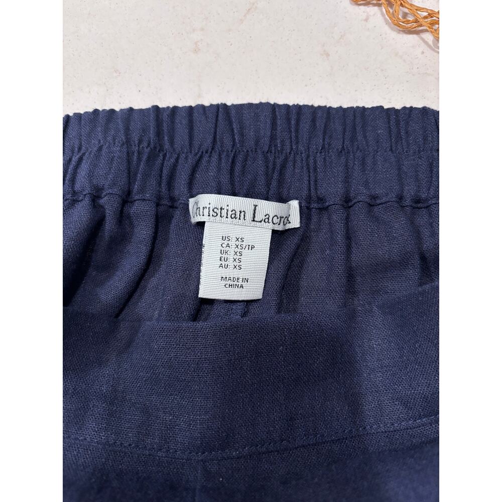 Christian Lacroix - NWT XS Women's Navy Linen blend embroidered 2 piece set - Picture 6 of 11
